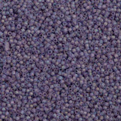 Toho Round Seed Bead 15/0 Transparent Matte Tanzanite AB 2.5-inch Tube (166DF)