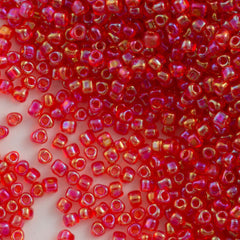 Miyuki Triangle Seed Bead 5/0 Berry Red AB 21g Tube (1158)