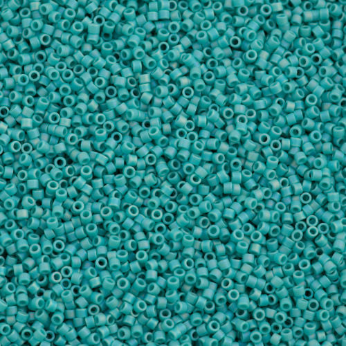 Miyuki Delica Seed Bead 15/0 Opaque Matte Turquoise AB 2-inch Tube DBS878