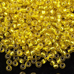 Miyuki Round Seed Beads 5/0 Silver Lined Yellow 20g Tube (136S)