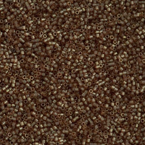 Miyuki Delica Seed Bead 15/0 Transparent Gold Luster Light Brown 2-inch Tube DBS102