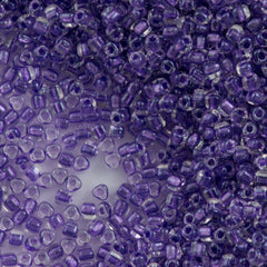 Miyuki Triangle Seed Bead 5/0 Inside Color Lined Sparkle Purple 21g Tube (1531)