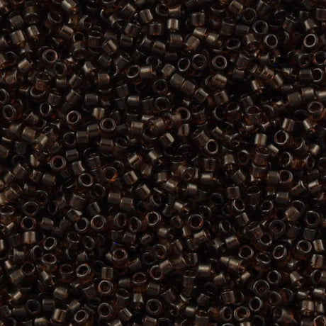 Miyuki Delica Seed Bead 15/0 Transparent Dark Brown 2-inch Tube DBS715