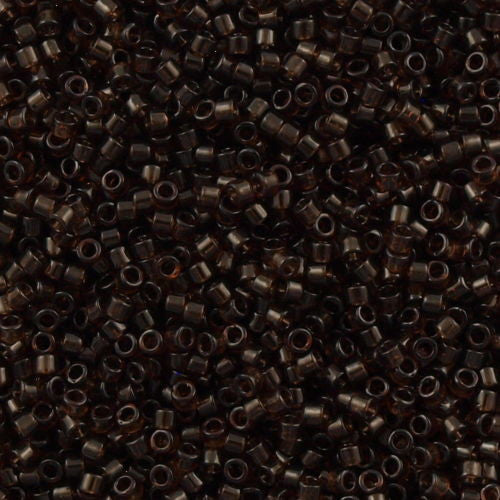 Miyuki Delica Seed Bead 15/0 Transparent Dark Brown 2-inch Tube DBS715