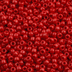 Toho Round Seed Beads 6/0 Opaque Cherry 2.5-inch tube (45A)