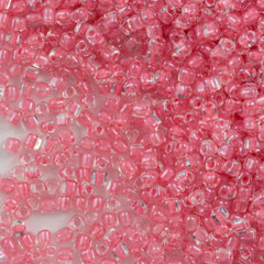 Miyuki Triangle Seed Bead 5/0 Inside Color Lined Pink 21g Tube (1109)