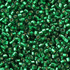 25g Miyuki Delica Seed Bead 11/0 Emerald Dyed Silver Lined DB605