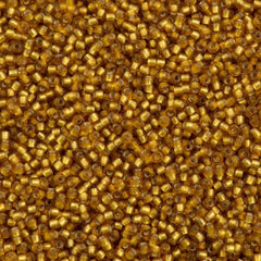 50g Toho Round Seed Bead 11/0 Transparent Silver Lined Dark Gold (22CF)