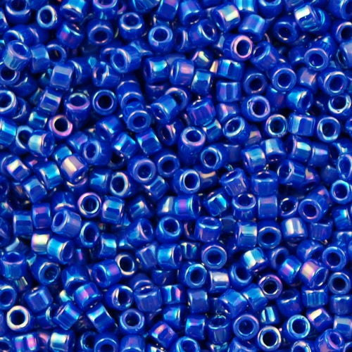 Miyuki Delica Seed Bead 15/0 Opaque Cobalt AB 2-inch Tube DBS165