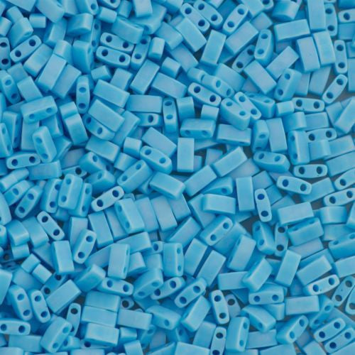 Miyuki Half Tila Seed Bead Opaque Matte Turquoise Blue AB 7.5g Tube (413FR)