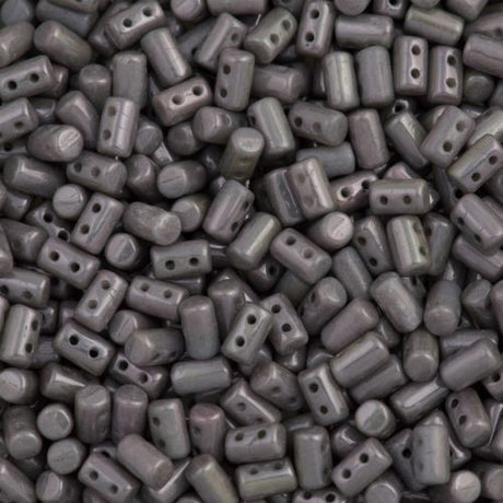 Czech Rulla 3x5mm Two Hole Beads White Jet Luster 20g Tube (03000JL)