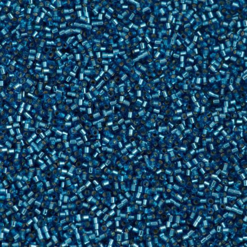 Miyuki Delica Seed Bead 15/0 Silver Lined Capri Blue 2-inch Tube DBS149