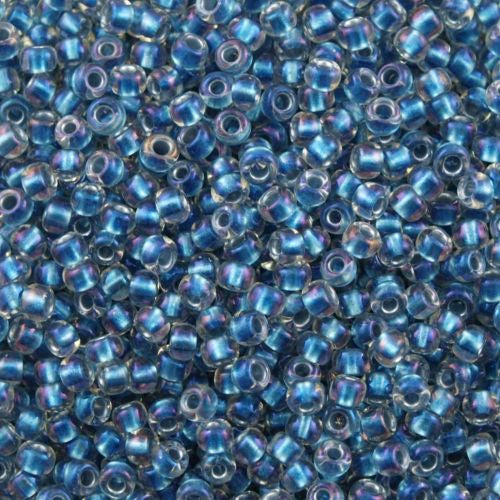 Toho Round Seed Bead 8/0 Inside Color Lined Denim 2.5-inch tube (263)