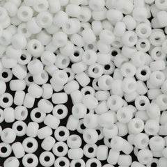 Miyuki Round Seed Beads 5/0 Opaque Matte White AB 20g Tube (402FR)