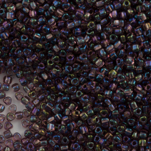 Miyuki Triangle Seed Bead 5/0 Inside Color Lined Smoky Amethyst 21g Tube (1836)
