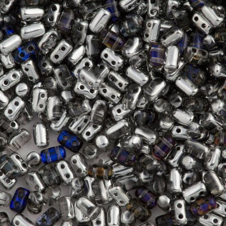 Czech Rulla 3x5mm Two Hole Beads Crystal Heliotrope 20g Tube (00030HEL)