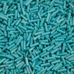 Miyuki 6mm Bugle Bead Opaque Matte Turquoise AB 5-inch Tube (412FR)