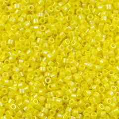Miyuki Delica Seed Bead 15/0 Opaque Yellow AB 2-inch Tube DBS160