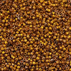 25g Miyuki Delica Seed Bead 11/0 24kt Plated Dark Gold AB DB505