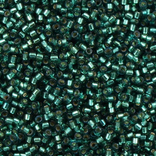 25g Miyuki Delica seed bead 11/0 Silver Lined Dyed Bright Teal DB607
