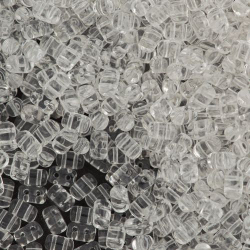 Czech Rulla 3x5mm Two Hole Beads Crystal 15g 00030