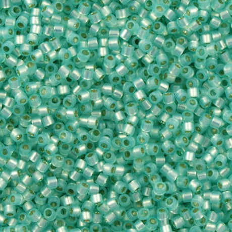25g Miyuki Delica Seed Bead 11/0 Opal Silver Lined Dyed Light Aqua DB626
