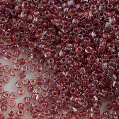 Miyuki Triangle Seed Bead 5/0 Inside Color Lined Sparkle Cranberry 21g Tube (1554)