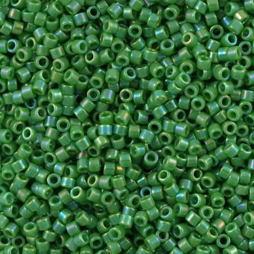 Miyuki Delica Seed Bead 10/0 Opaque Green AB 7g Tube DBM163
