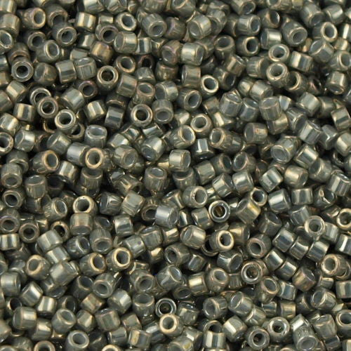 Miyuki Delica Seed Bead 15/0 Gold Luster Grey AB 2-inch Tube DBS251