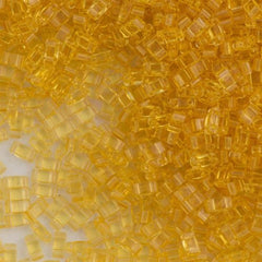 Miyuki Half Tila Seed Bead Transparent Light Amber 7.5g Tube (132)