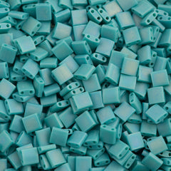 Miyuki Tila Seed Bead Opaque Matte Turquoise AB 7g Tube (412FR)