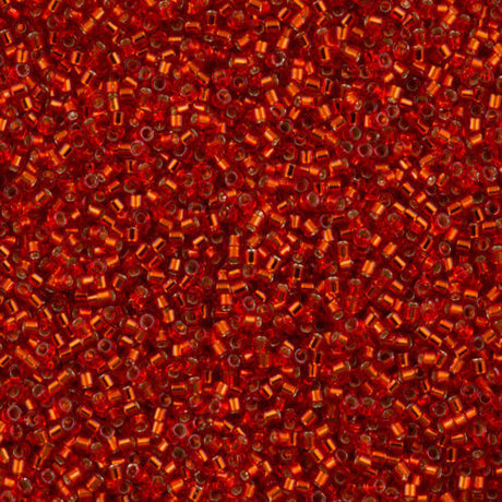 Miyuki Delica Seed Bead 10/0 Silver Lined Red 7g Tube DBM43