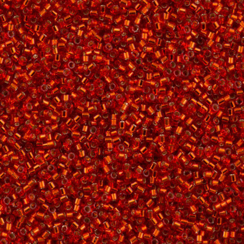 Miyuki Delica Seed Bead 10/0 Silver Lined Red 7g Tube DBM43