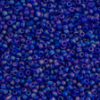 Toho Round Seed Bead 8/0 Transparent Matte Periwinkle AB 2.5-inch tube (87F)