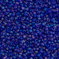 Toho Round Seed Bead 8/0 Transparent Matte Periwinkle AB 2.5-inch tube (87F)