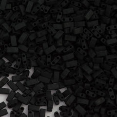 Miyuki Half Tila Seed Bead Opaque Matte Black 7.5g Tube (401F)