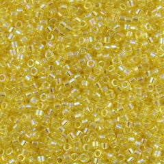 Miyuki Delica Seed Bead 15/0 Transparent Yellow AB 2-inch Tube DBS171