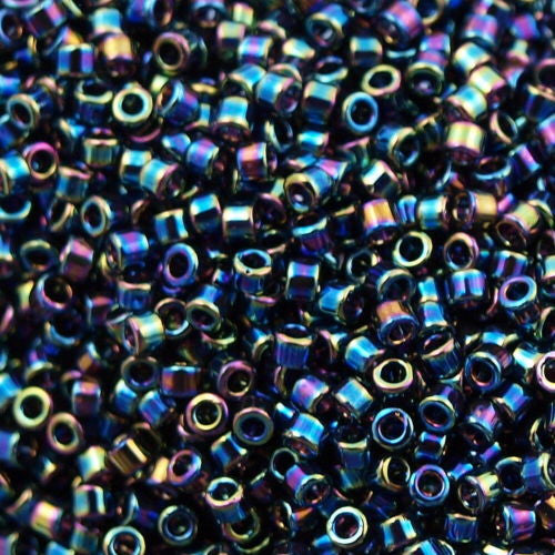 Miyuki Delica Seed Bead 10/0 Black Rainbow 7g Tube DBM5