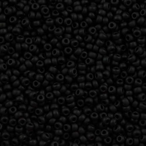Miyuki Round Seed Beads 5/0 Opaque Matte Black 20g Tube (401F)