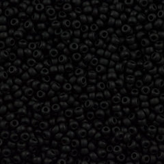 Miyuki Round Seed Beads 5/0 Opaque Matte Black 20g Tube (401F)