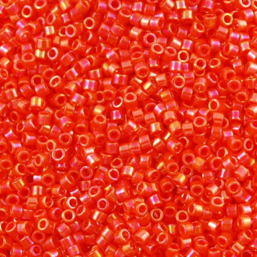 Miyuki Delica Seed Bead 15/0 Opaque Orange AB 2-inch Tube DBS161