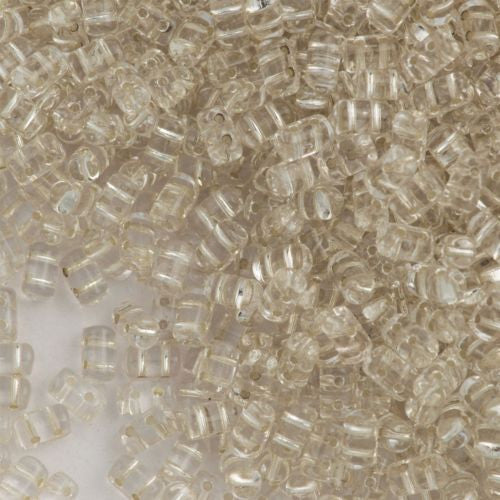 Czech Rulla 3x5mm Two Hole Beads Crystal Silver Lined 20g Tube (00030SL)