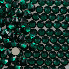 144 TRUE CRYSTAL Rose Flat Back SS16 Emerald (205)