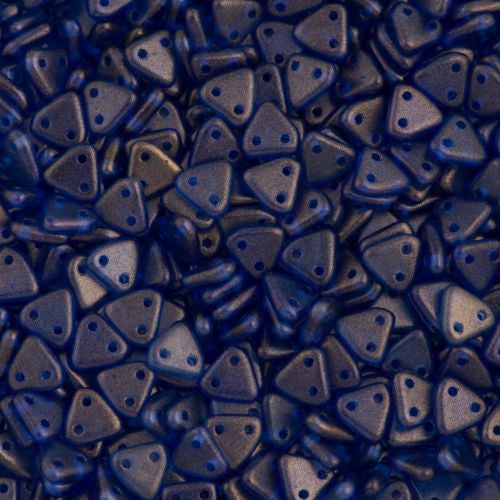 CzechMates 6mm Two Hole Triangle Beads Halo Ultramarine 8g Tube (29264)