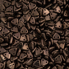 15g CzechMates 6mm Two Hole Triangle Beads Dark Bronze (14415)