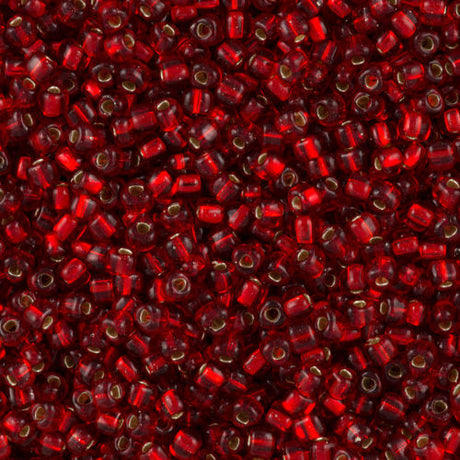 Miyuki Triangle Seed Bead 5/0 Silver Lined Dark Ruby 21g Tube (1809)