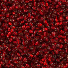 Miyuki Triangle Seed Bead 5/0 Silver Lined Dark Ruby 21g Tube (1809)