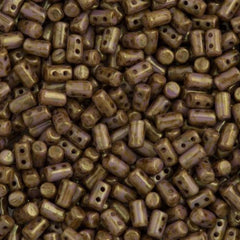 Czech Rulla 3x5mm Two Hole Beads White Senegal Brown Purple 20g Tube (03000BP)