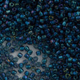 Miyuki Triangle Seed Bead 5/0 Dark Blue Lined Blue AB 21g Tube (1831)