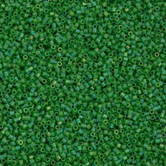 Miyuki Delica Seed Bead 15/0 Opaque Green AB 2-inch Tube DBS163